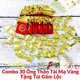 Combo 30 Ông Thần Tài Mạ Vàng Tặng Túi Gấm Lộc, Làm quà tặng ý nghĩa dịp Lễ