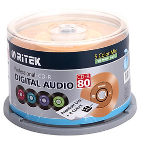 RITEK (RITEK) CD-R 52 speed 700M production of colorful vinyl music disc barrel 50 burner