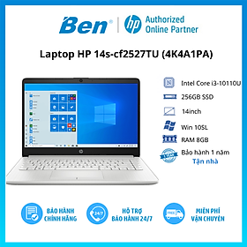 Hình ảnh Laptop HP 14s-cf2527TU 4K4A1PA (Core i3-10110U/ 4GB/ 256GB/ 14 HD/ Win11) - Hàng Chính Hãng