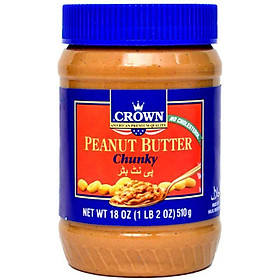 Bơ đậu phộng nghiền hạt giòn Peanut Butter Chunky hiệu Crown 510g