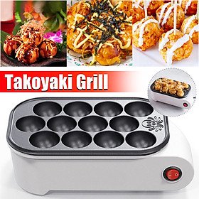 220V 500W 12 Holes Household Electric Takoyaki Grill Pan Home Octopus Meat Ball Maker Plate Machine