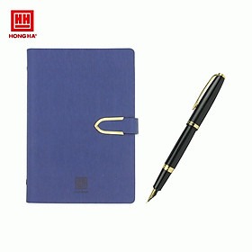 Combo quà tặng Sổ da còng Success Hồng Hà & bút ký cao cấp Trường Sơn Gold (9229 + 9039)