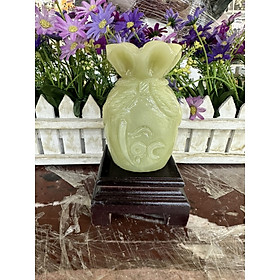 Mua Túi tiền phong thủy đá ngọc onyx trang trí bàn thờ ông thần tài thổ địa  bàn làm việc - Cao 10 cm
