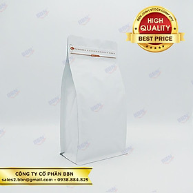 100 Túi Pocket Zipper trắng size 13*26.5cm đựng 500gr đóng van 1 chiều