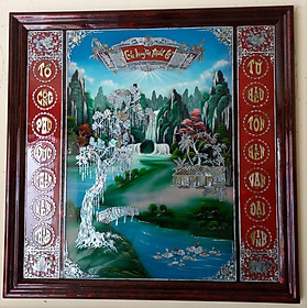 Mua TRANH LIỄN THỜ - CỬU HUYỀN THẤT TỔ - SƠN MÀI - CÂY ĐA - KHẢM ỐC VÀNG QUÝ - CHẤT LƯỢNG CAO - MÀU XANH HIỀN HÒA - KÍCH THƯỚC 120X120CM