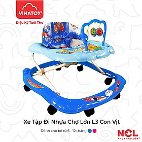 Xe Tập Đi Nhựa Chợ Lớn L3 Con Vịt Dành Cho Bé Từ 6 - 12 Tháng Không nhạc -