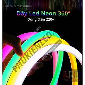 Mua Đèn Led neon 360 độ uốn dẻo chống nước 220V có nguồn kèm theo - Trang trí ngoài trời hay trong nhà - Đèn Neon Decor