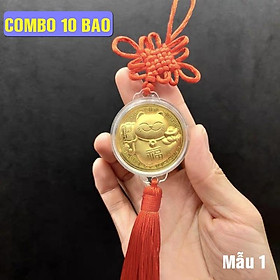 Set 10 dây treo đồng xu con mèo may mắn, cát tường, như ý 2023 - Mẫu 1, Tiền lì xì tết 2023 , NELI