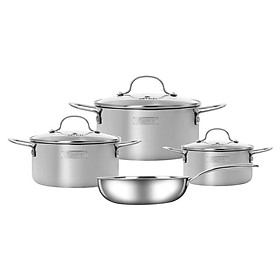 Bộ nồi inox nguyên khối Elmich Trimax EL-2136OL04 size 18, 20, 22, chảo 24cm - Trùng mã 3997944761463
