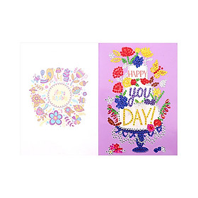 Diamond Painting Birthday Cards, Gift Card, Thank You Cards with Envelopes for Kids Adults, DIY Handmade Creative Gift for Home Decor