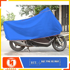 Bạt phủ-Bạt trùm xe máy chống nắng mưa - HT SYS - Màu Xanh - Chất liệu Polyeste cao cấp