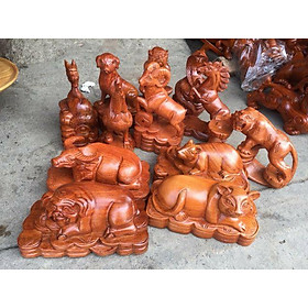 Mua Bộ 12 con giáp gỗ hương kích thước từ 15-20cm