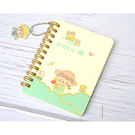 Sổ Tay Ghi Chú Gáy Lò Xo Giấy Kẻ Ngang A7 (Kích Thước 9x12cm) Cô Gái