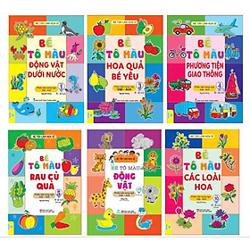 Sách - Bộ 6 cuốn Bé tập làm họa sĩ - Bé tô màu (Song ngữ Anh VIệt) - ndbooks