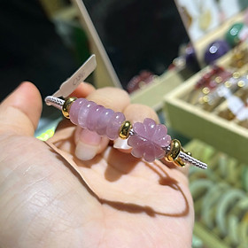 Vòng Tay Cỏ 4 Lá – Mix Ngũ Điếu – Thạch Anh Hồng Madagascar – Đẹp Thanh Nhã, Phụ Kiện Đá Tự Nhiên