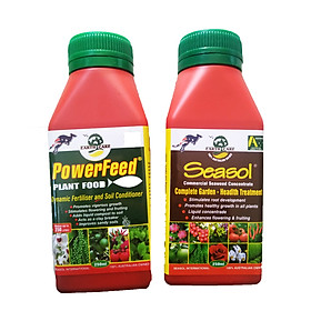 Mua Cặp phân đạm cá cao cấp Power feed 14-1.4-9 + Seasol rong biển nhập khẩu Australia cải tạo đất có chứa các nguyên tố vi lượng  cá và chất mùn. Gia tăng màu sắc cho hoa  quả và lá. (2 chai x250ml)