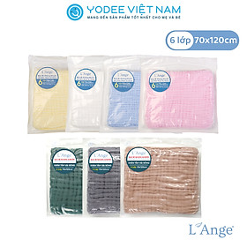 Khăn tắm vải bông 6 lớp L'Ange sợi bông cấp y tế và bao bì kháng khuẩn 70x120cm