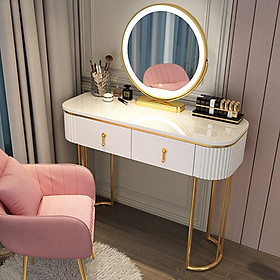 Mua Bàn trang điểm 120cm Hiện đại 2 ngăn kéo Chân kim loại Bền đẹp - Bàn phấn Gỗ MDF Cao Cấp Đa năng Sang trọng LUX-BAP08