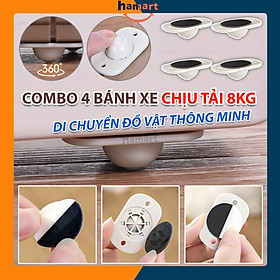 Mua COMBO 4 Bánh Xe Nhựa Inox Di Chuyển Đồ Vật Keo Dán 3M Xoay Linh Hoạt 360° Chịu Tải Lớn