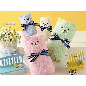Khăn tắm cotton mềm hình gấu - Nhập khẩu Nhật Bản  (giao màu ngẫu nhiên)