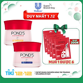 Bộ Đôi Kem Dưỡng Chống Lão Hóa Da Ngày Và Đêm Pond's Age Miracle (50g/hũ)