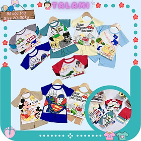 Đồ bộ quần áo trẻ em chất cotton size nhỡ cho bé trai từ 20-30kg