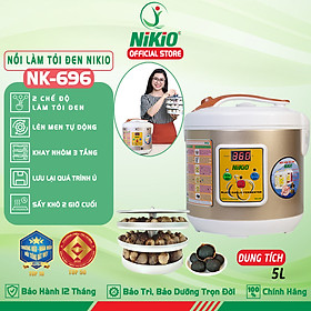 Máy Làm Tỏi Đen Nikio NK-696 - Nồi Ủ Tỏi Đen Tự Động, Công Nghệ Nhật Bản, Tỉ Lệ Thành Công 99%, Tỏi Thơm Ngon Chuẩn Vị, Dung Tích 6 Lít, Khay Chứa 3 Tầng, Làm 2kg Tỏi - Hàng Chính Hãng