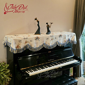 Khăn Phủ Đàn Piano Thêu Họa Tiết Hình Tháp Paris Phối Hoa Nổi Bật KU-13 - KU-13A