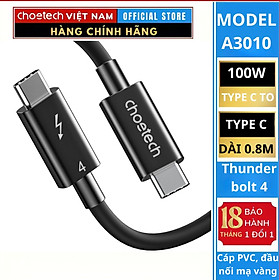 Mua Cáp sạc Choetech A3010 nhanh 100w Type C to Type C Thunderbolt 4 (Hàng chính hãng)