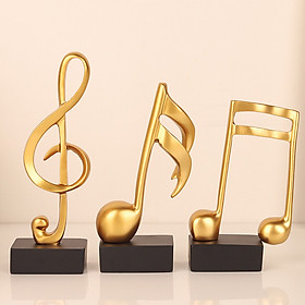 Mô hình 3 nốt nhạc, khoá sol mạ đồng trang trí đàn Piano bàn làm việc decor trang trí nhà cửa - Hàng chính hãng