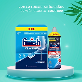 Combo Viên rửa bát Finish 110 viên+Nước làm bóng finish 800ml dùng cho máy rửa bát