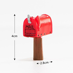 Mô hình xe buýt hai tầng, trạm xăng, hộp thư phong cách châu Âu dùng trang trí tiểu cảnh, terrarium, DIY