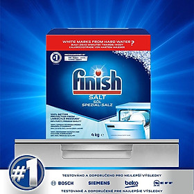 Hộp 4,0kg muối rửa chén Finish Salt (2 GÓI 2KG/HỘP) - (Hỗ trợ làm mềm nước khoan nước của máy rửa chén)