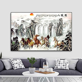 Mua Tranh Tráng Gương Pha Lê Treo Tường Hiện Đại _ Tranh Mã Đáo Thành Công