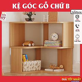 Mua Tủ Góc Tường  Kệ Sách Nhiều Tầng Cao Cấp Dễ Lắp Ráp Chữ B Gỗ MDF Chắc Chắn Màu Vân Gỗ
