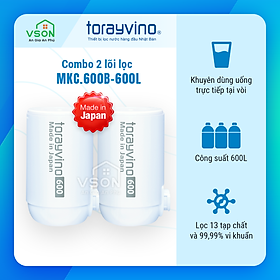 Mua Combo 2 lõi lọc nước Nhật Bản Torayvino MKC.600B - Khuyên dùng uống trực tiếp - 600 Lít - Hàng chính hãng
