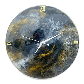 Mua Đồng hồ treo tường 38cm hiệu ứng sóng biển 3D nghệ thuật resin epoxy  màu phong thủy/2poxy