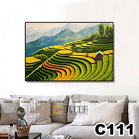 Tranh treo tường canvas 1 bức phong cách hiện đại Bắc Âu, tranh phong cảnh trang trí phòng khách, phòng ngủ, spa C101 - C-111