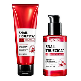 Combo Sữa Rửa Mặt + Serum Dưỡng Phục Hồi, Cải Thiện Vết Thâm, Sẹo Some By Mi Snail Truecica Miracle Repair (SRM+SERUM)