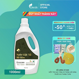 Nước giặt xả hữu cơ Bồ Hòn tinh dầu Hoa Bưởi ECOCARE 1 lít - Bền màu, giữ dáng, làm mềm vải, an toàn da nhạy cảm