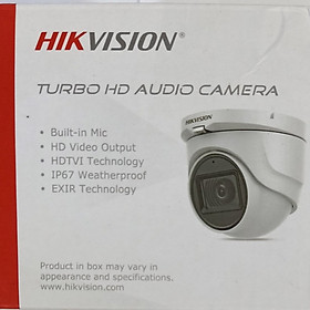 Camera Hikvision HD TVI 5.0Mp độ phân giải 2K ( 2560 x 1944 ). TÍCH HỢP MIC GHI ÂM Sử dụng với đầu ghi hình qua cáp đồng trục. Mã SP H0T S - Hàng chính hãng