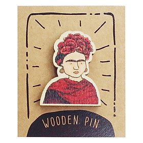 Huy Hiệu Cài Áo Gỗ Frida Kahlo PS006