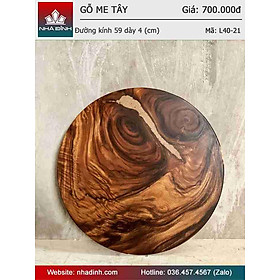 Mua Mặt Bàn Tròn Gỗ Me Tây Nguyên Khối Đường Kính 59 Dày 4 (cm)
