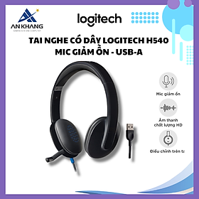 Mua Tai nghe có dây Logitech H540 - Mic giảm ồn  điều khiển trên tai  kết nối USB-A - Hàng Chính Hãng - Bảo Hành 24 Tháng
