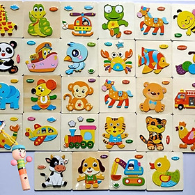 Combo 10 tranh ghép hình nổi cho bé - Và kèn gỗ siêu xinh