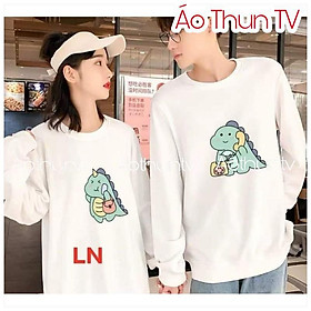 Áo hoodie nữ  Áo đôi nỉ bo khủng long nghe điện LN11