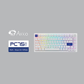 Bàn phím AKKO PC75B Plus Blue on White (Bluetooth 5.0 / Wireless 2.4Ghz / Hotswap / Foam tiêu âm / AKKO CS Jelly switch)-Hàng chính hãng