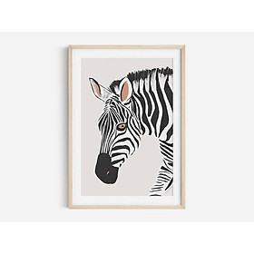 Tranh treo tường | Tranh nghệ thuật trừu tượng - Zebra Animal Print, Baby Room Decor, Large Poster, African Animal