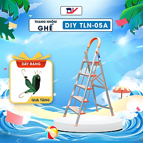 Thang ghế nhôm bản bậc rộng DIY TLN-05A ( 5 bậc ) chiều cao sử dụng tối đa 123cm