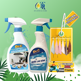 Combo Nước Lau Bếp Đa Năng,Tẩy Xoong Nồi Siêu Sạch,Tẩy Dầu Mỡ Nhà Bếp+Nước Lau Kính Siêu Sạch Dr.C